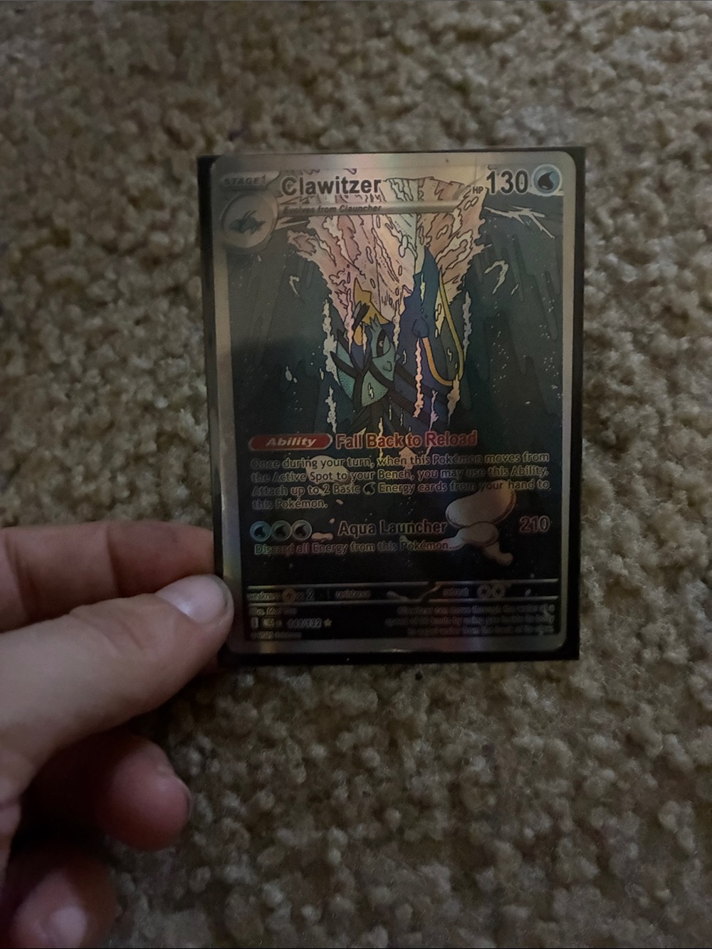 Clawitzer Holographic Trading Card - Blue